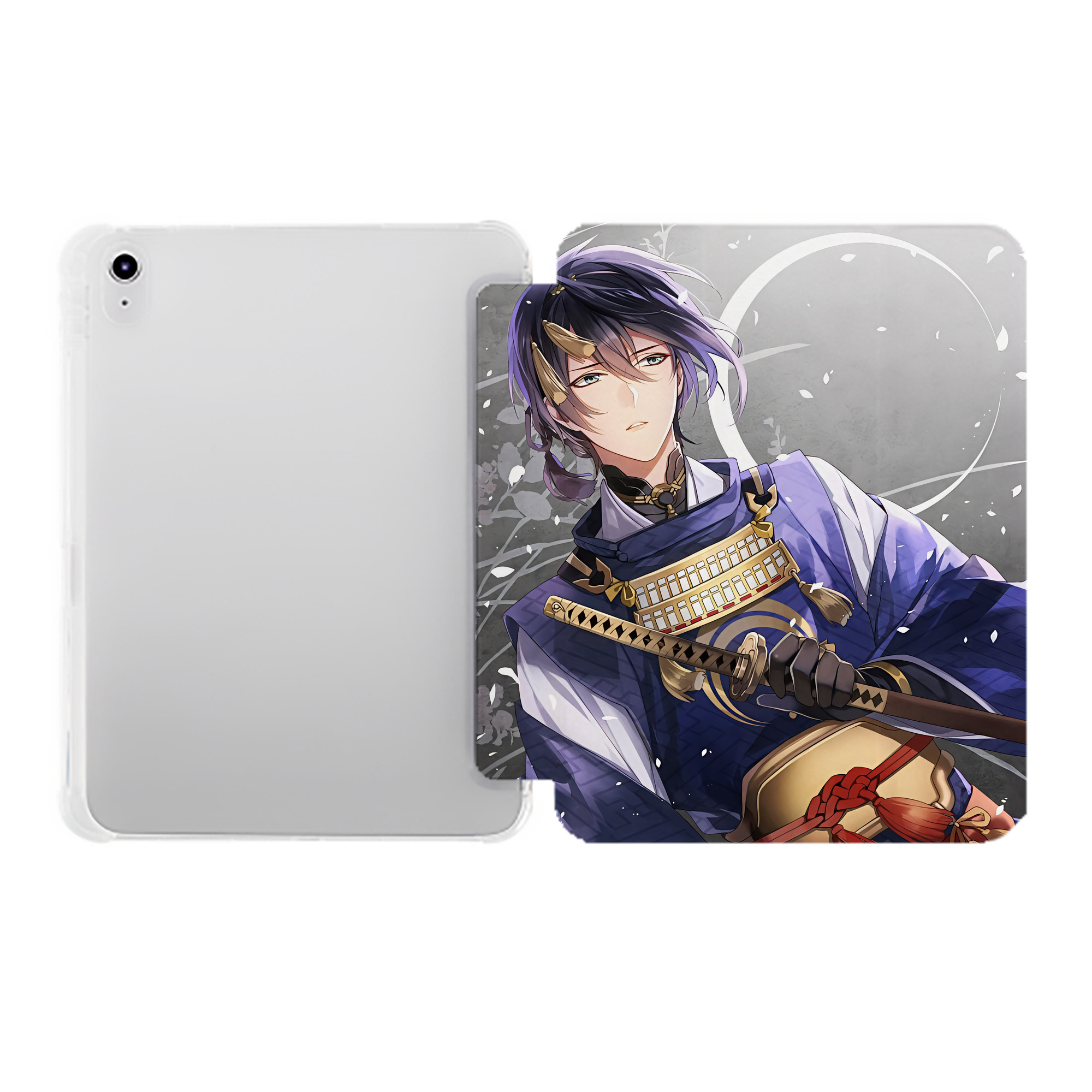 （画像用） 刀剣乱舞 Touken Ranbu IPad ケース ペン収納付き 三つ折りスタンド PUレザー×シリコン 対応機種9.5/10.5/10.9インチ